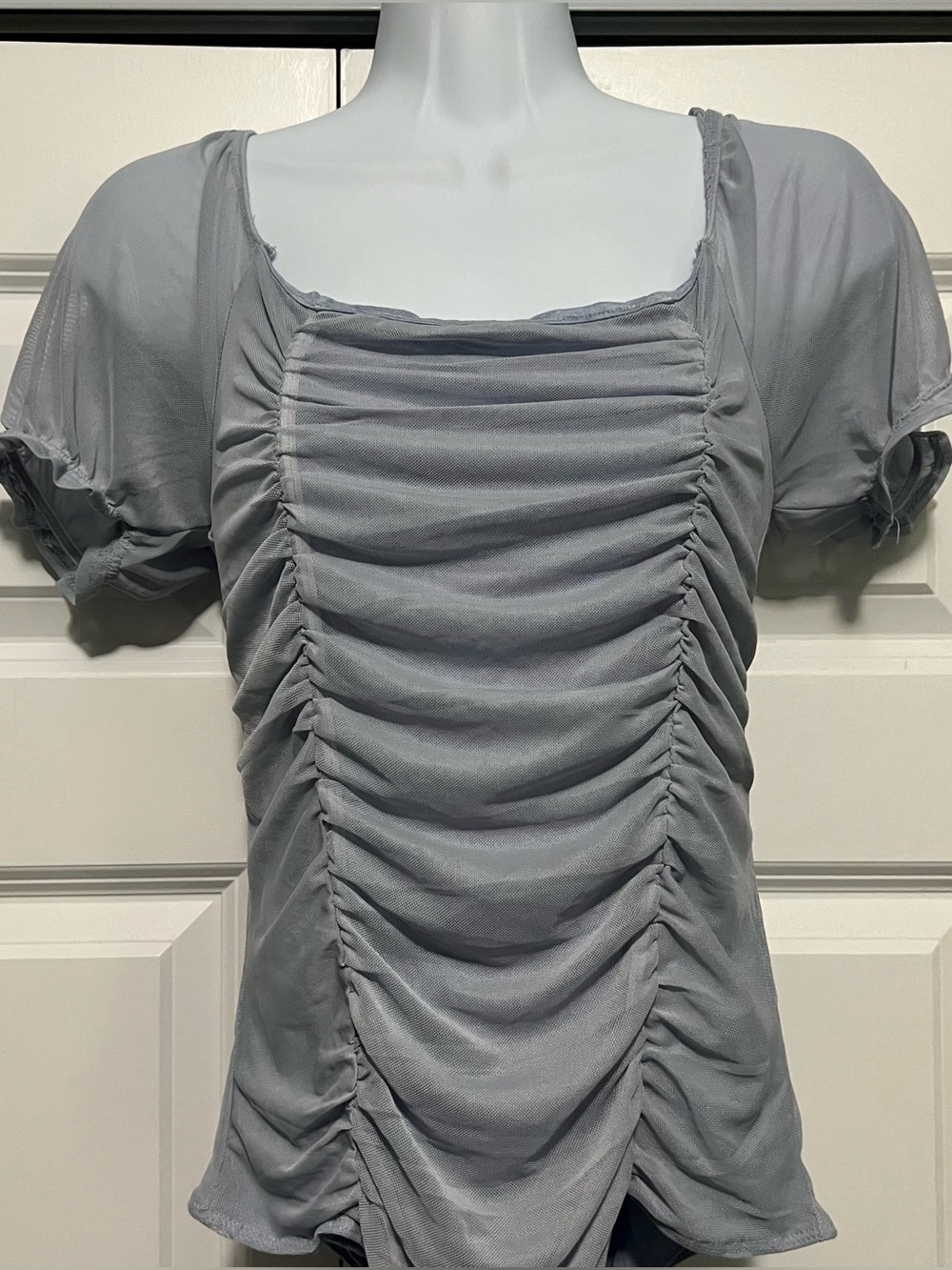 Liz & Sara Ruched Scoop Neck Bodysuit